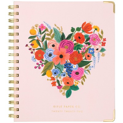 2022 Weekly/Monthly Planner Medium Hardcover 6.875"x8.75" Floral Heart - Rifle Paper Co. for Cambridge