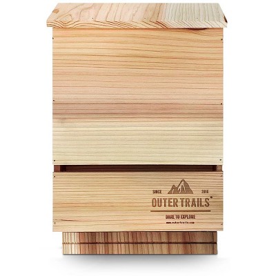 Natural Cedar Wood Two-Chamber Outdoor Bat Habitat