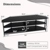 Costway Corner TV Stand for TVs up to 65" TV Console Table with AC Outlets&USB A Ports Rustic Brown/Black/White - 3 of 4