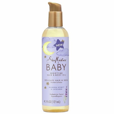 SheaMoisture Baby Nighttime Hair & Body Oil, Manuka Honey & Lavender, 4.1 oz