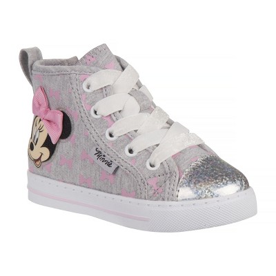 Disney Girl Minnie Mouse one white light Hi-Top Canvas Sneakers