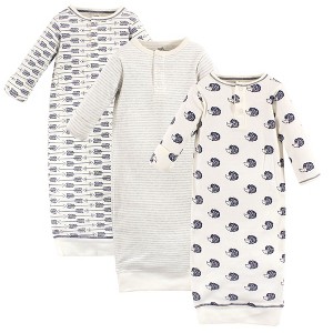 Touched by Nature Baby Boy Organic Cotton Henley Long-Sleeve Gowns 3pk - 1 of 4