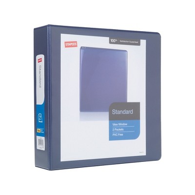 Staples Standard 2" 3-Ring View Binder Blue (26445-CC) 82646