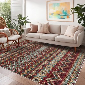 Living Room Rugs Soft Boho Geometric Area Rugs Non-Slip Washable Area Rug for Bedroom Home Office Dining Room - 1 of 4