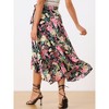 INSPIRE CHIC Women's Tropical Floral Print Ruffle Self-Tie Knot Split Beach Wrap Midi Skirt - 4 of 4