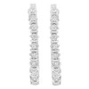 Haus of Brilliance Silver 1/4 cttw Miracle-Set Round-Cut Diamond Hoop Earring - 3 of 4