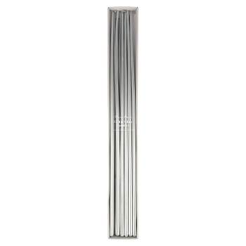 Meri Meri Silver Tall Tapered Candles (Pack of 12)