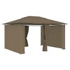 vidaXL Garden Marquee with Curtains 13.1'x9.8' Taupe 0.6 oz/ft² - 3 of 4