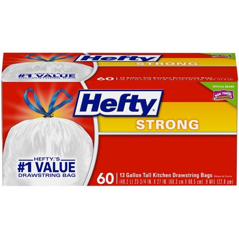 hefty trash tall strong bags kitchen gallon 60ct drawstring target