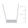 Diamonds D'Argento Sterling Silver, Rectangle Bar Diamond Necklace - (87 Stones) - Silver - 16+2 Inch - 2 of 3