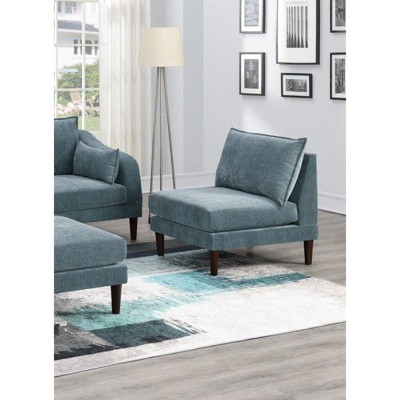 NicBex Suede Accent Chairwith Backrest,Modern Upholstered Armless Chair with Pillow for Living Room