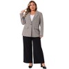Agnes Orinda Women's Plus Size Business Casual Outfits Lapel Notch Trendy Formal Plaid Office Blazers - 3 of 4