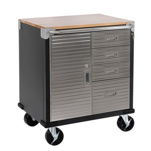 Seville Classics UltraHD 4-Drawer Cabinet with Wood Top, 28" x 25" x 34.5" - 1 of 4