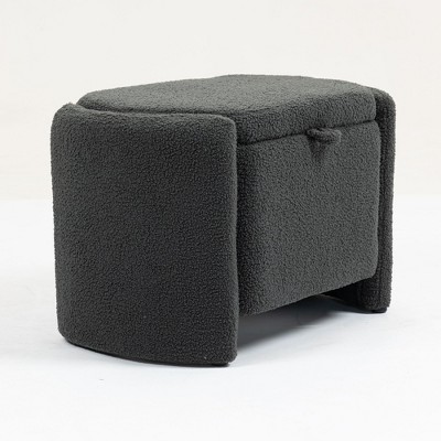 CAVINAS Mid Century Modern Ottoman with Wood Frame,Upholstered Storage Bench with Waist Cushion,Modern Reading Bench for Bedroom