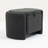 PAGED Chenille Fabric Ottoman, Modern Vanity Chair Footrest Stool with Wooden Frame and Foam Filling, Small End Table for Living Room, Bedroom - 3 of 4