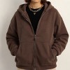 Womens Zip Up Hoodie Fleece Warm Tops Oversized Sweatshirts Fleeced Boyfriend Fit Hoodie Winter Fashion Sweatshirts Trendy Outfits - 3 of 3