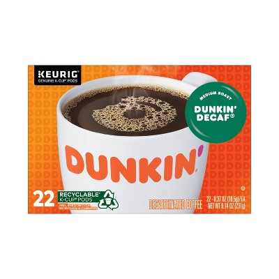 Dunkin' Dunkin' Decaf Medium Roast Coffee  - Keurig K-Cup Pods - 22ct