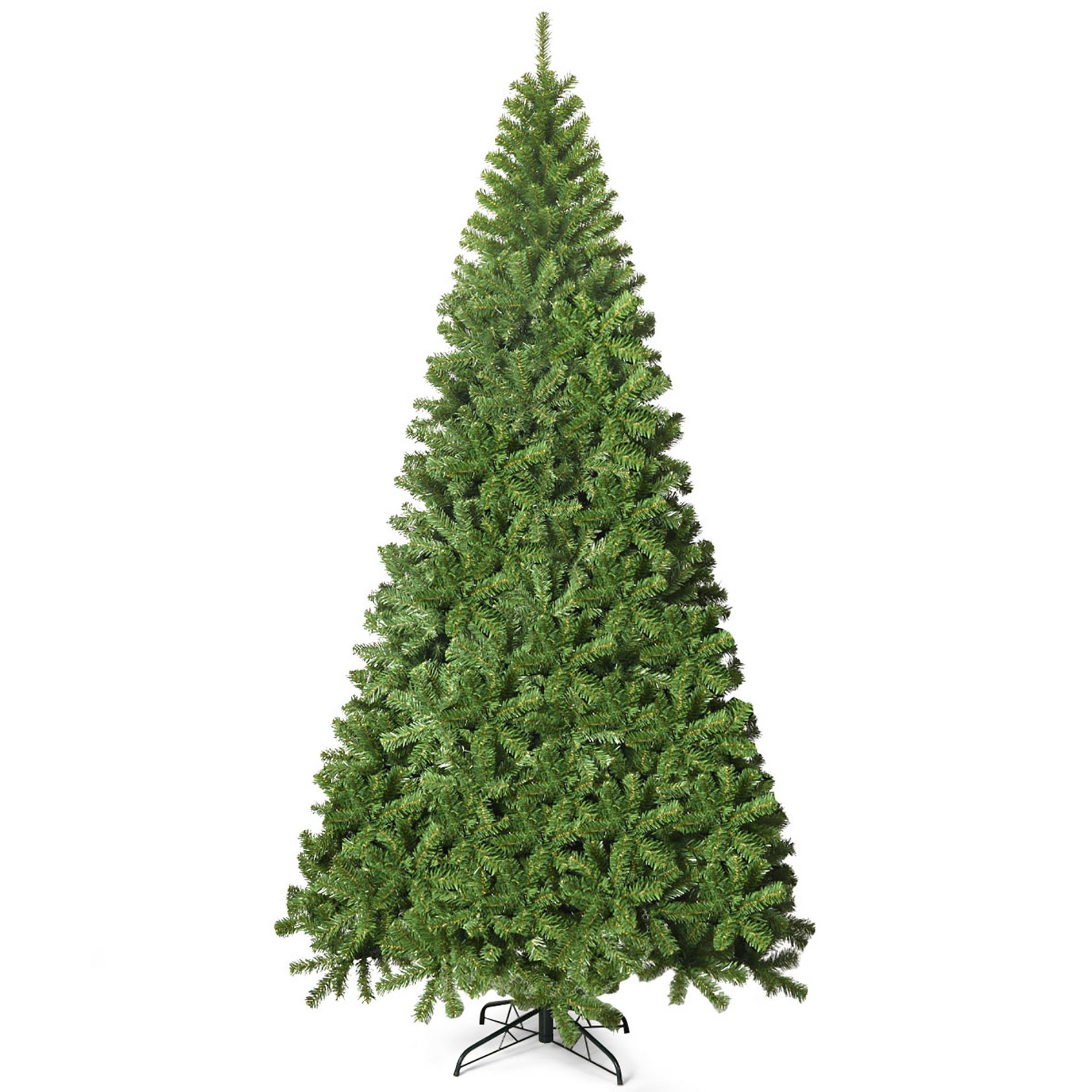 Costway 9Ft Unlit Hinged PVC Artificial Christmas Tree Premium Spruce Tree with 2094 Tips