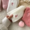 Anna-Kaci Women's 3-Pack Fuzzy Crew Socks with Embroidered Bow Detail Soft Cozy Lounge Sock Set - 2 of 4