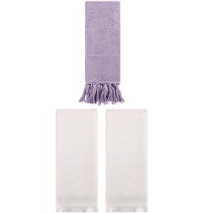 REGALWOVEN 3 Packs Cotton Absorbent Soft Turkish Hand Towels with tassel for Bathroom - 1 of 4