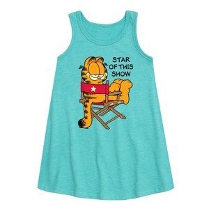 Girls' - Garfield - Star Of This Show Graphic Sleeveless Aline Dress - 1 of 3