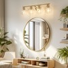 POWLIG Modern Transitional Vanity Light - Dimmable Bathroom Lighting with Clear Glass Shades - 3 of 4