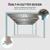 PURPLE LEAF Louvered Pergola Aluminum Outdoor Hardtop Pergola with Adjustable Retractable Louvre Roof for Deck Garden Backyard - 4 of 4