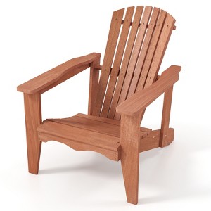 Tangkula Solid Wood Garden Chair w/ High Backrest Wide Armrests & Contoured Seat - 1 of 4