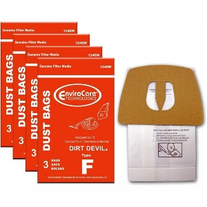 EnviroCare Replacement Vacuum Cleaner Dust Bags made to fit Royal Dirt Devil Canisters Type F 12 bags - 1 of 4