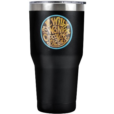 Willy Wonka And The Chocolate Factory Logo Steel Tumbler 30oz Coffee Travel Mug