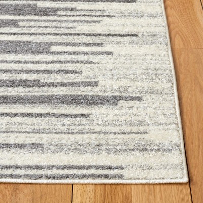 Gray and Ivory Geometric Rectangular Area Rug