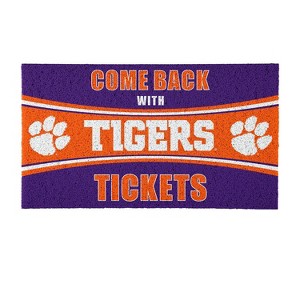 Evergreen Come Back with Tickets Clemson University 28" x 16" Woven PVC Indoor Outdoor Doormat - 1 of 4