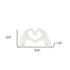 HomeRoots 4" White Resin Heart Hands Tabletop Sculpture - 3 of 4