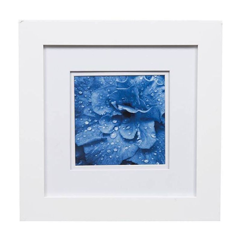 Gallery Solutions 8&#34;x8&#34; Flat White Tabletop Wall Frame with Double White Mat 5&#34;x5&#34; Image, 1 of 6