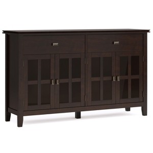 TiramisuBest Artisan Solid Wood 4-Door Sideboard Buffet, Large Storage Cabinet for Living Room, Dining Room, Dark Chestnut Brown - 1 of 4