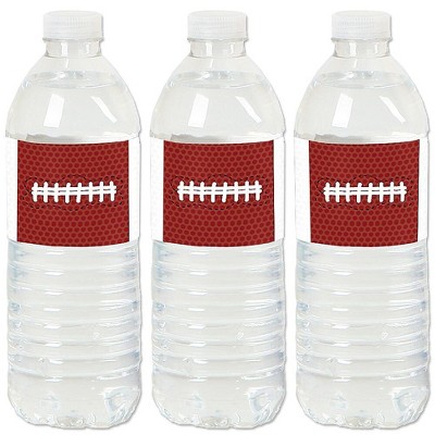 Big Dot of Happiness End Zone - Football - Baby Shower or Birthday Party Water Bottle Sticker Labels - Set of 20
