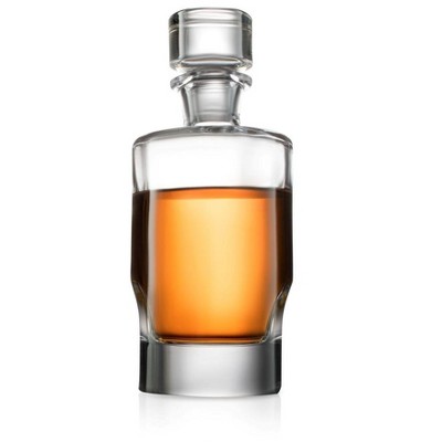JoyJolt Carina Crystal Modern Whiskey Decanter – 25 oz Small Liquor Decanter with Stopper