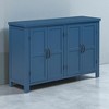 Farmhouse 4-Door Sideboard Storage Cabinet with Adjustable Shelves, Pinewood Legs, Retro Metal Handles, for Kitchen, Dining Room - 2 of 4