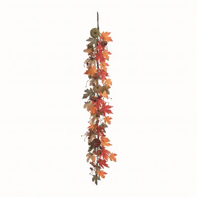 Transpac Synthetic Fabric 60 in. Multicolor Harvest Pumpkin Garland