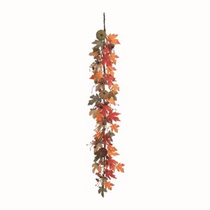 Transpac Synthetic Fabric 60 in. Multicolor Harvest Pumpkin Garland - 1 of 2