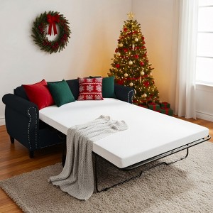 Mjkone Queen Size Pull Out Sofa Bed, 2-in-1 Convertible Sleeper Sofa Bed with Memory Foam Mattress - 1 of 4