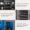 Jojoka Wine Bar Cabinet with Led Light, Liquor Cabinet with Wine and Glass Rack, Buffet Sideboard with Storage - 4 of 4