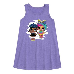 Girls' - LOL Surprise! - Drip Drop Painting Girls Graphic Sleeveless Aline Dress - 1 of 3