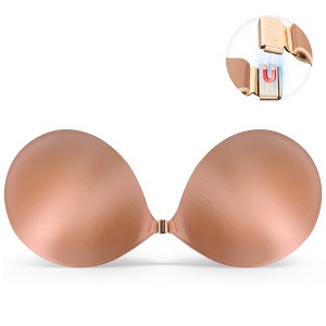 Niidor Adhesive Strapless Bra for Women Sticky Invisible Push up Silicone Bra for Backless Dress 2025 Upgraded Magnetic Clasp Bras - 1 of 4