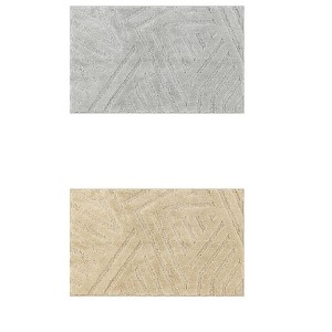 Unique Bargains Microfiber Geometric Soft Washable Non-Slip Floor Mats for Bathroom 2 Pcs - 1 of 4