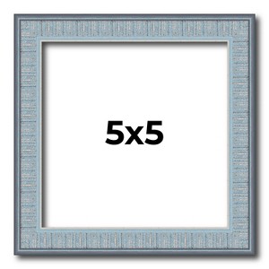 PosterPalooza | Square Textured Blue Picture Frame - UV Acrylic, Foam Board Backing, Hanging Hardware - 1 of 4