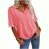 Imily Bela Women's Casual V Neck Half Sleeve Oversized T Shirt Solid Color Basic Top - 3 of 4