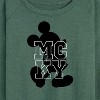 Women's - Disney - Silhouette Mcky Lightweight French Terry Wide Neck Long Sleeve Graphic Shirt - 2 of 4