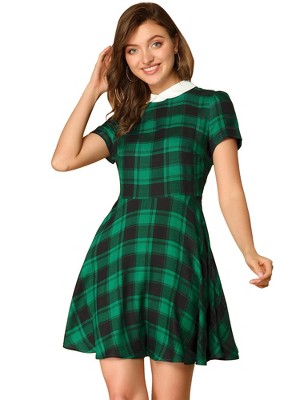 Allegra K Women's V Neck Smocked Elastic Waist Short Sleeve Boho...