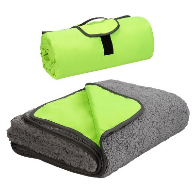 Tirrinia Large Waterproof Outdoor Blanket, Fleece Warm Windproof Camping Blanket for Stadium Beach Football Concerts Car